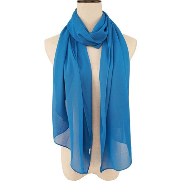 Women Lightweight Breathable Solid Color Soft Chiffon Long - Picture 3 of 7